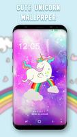 Cute Unicorn Wallpaper Affiche