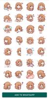 Emoji Cute girls Stickers Affiche