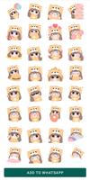 Emoji Cute girls Stickers imagem de tela 1