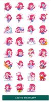 Emoji Cute girls Stickers capture d'écran 2
