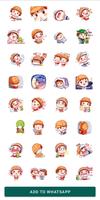 Emoji Cute girls Stickers imagem de tela 3