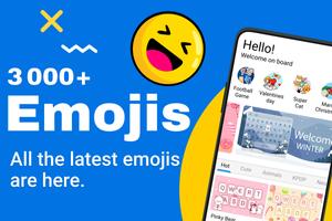 Cute Emoji: keyboard, sticker poster