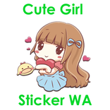 Cute Girl Sticker WAStickerApps