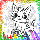Glitter Cute Cat Coloring Book icon
