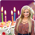 birthday background photo editor with cut paste icon
