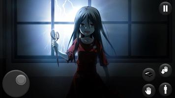 Scary Anime Girl Horror House Affiche