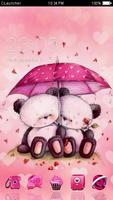 गुलाबी  प्यार  भालू दिल विषय पोस्टर