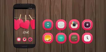 Тема с сердечком HD C Launcher