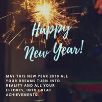 New Year Message Cards & Quotes 2019 Affiche