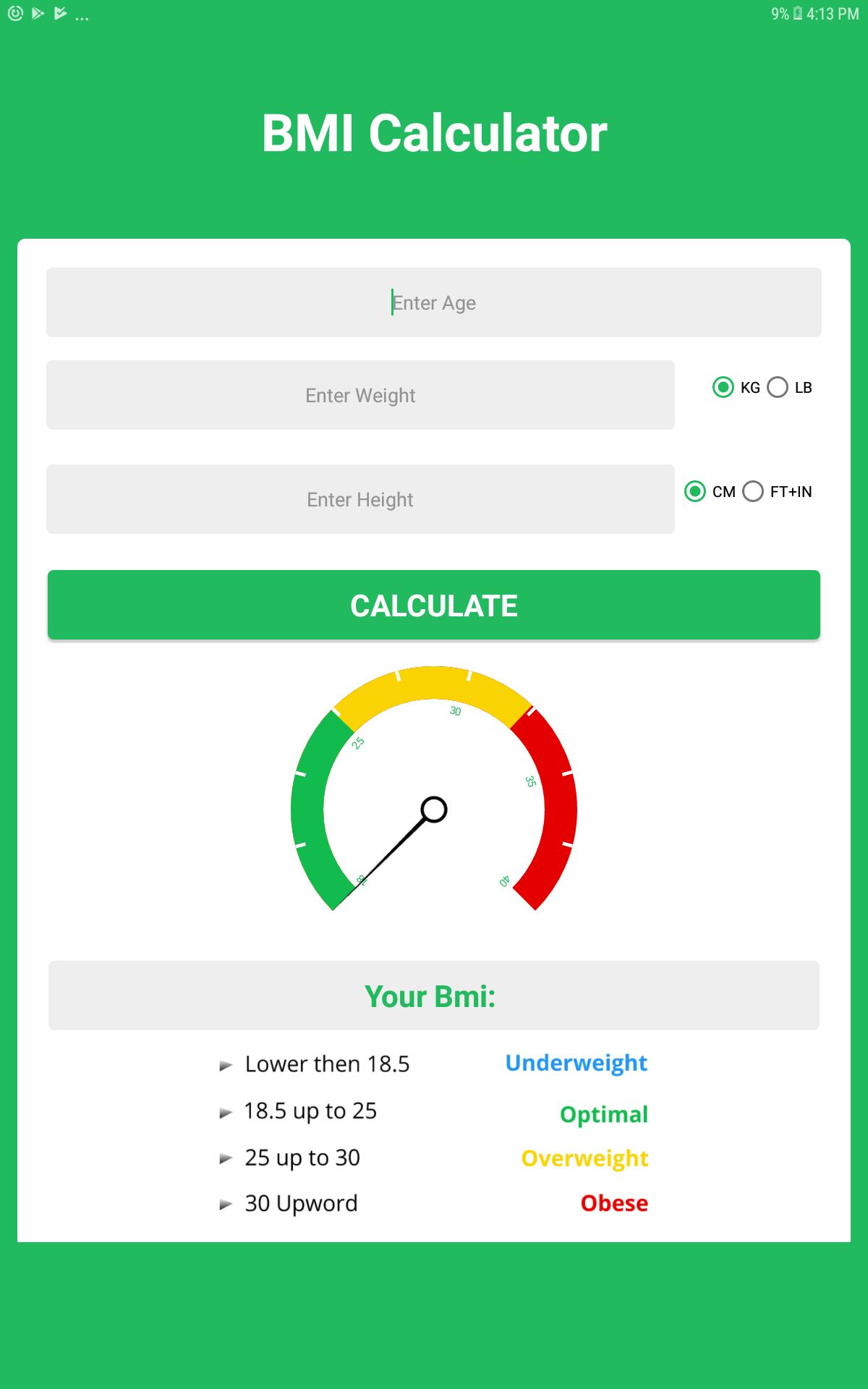 Bmi Calculator Find Bmi By Best Bmi Checker App For Android