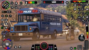 Jogos de ônibus da polícia 3d imagem de tela 3