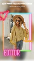 Boho Party Dress Photo Montage постер