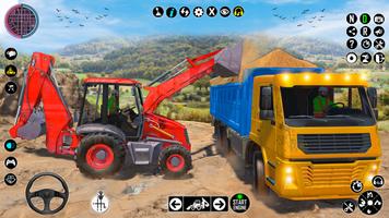 jogo de tractor escavadora Cartaz