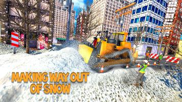 Excavadora de nieve pesada Poster