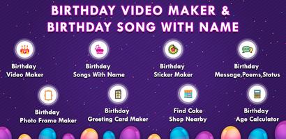Birthday Video Maker Song Name الملصق
