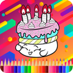 Livre de coloriage gâteau d'anniversaire