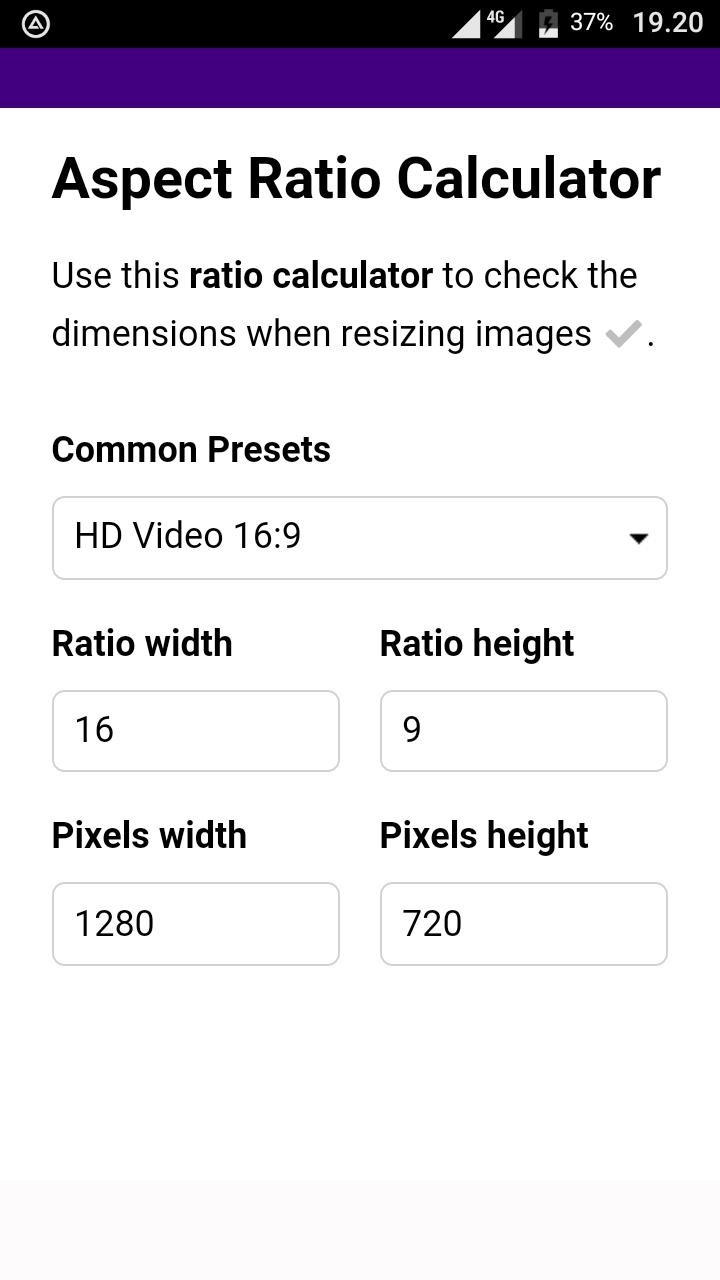 Calculator Aspect Ratio APK for Android Download