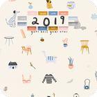 2019 Calendar Wallpaper ไอคอน
