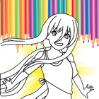 Anime Manga Coloring Book-icoon