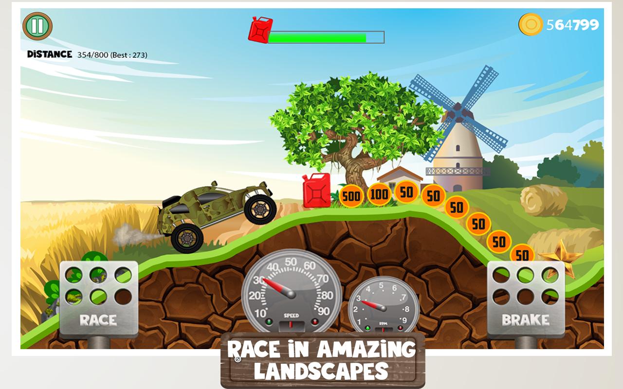 Mountains Red Car Climb Car Hill Racing Game For Android Apk