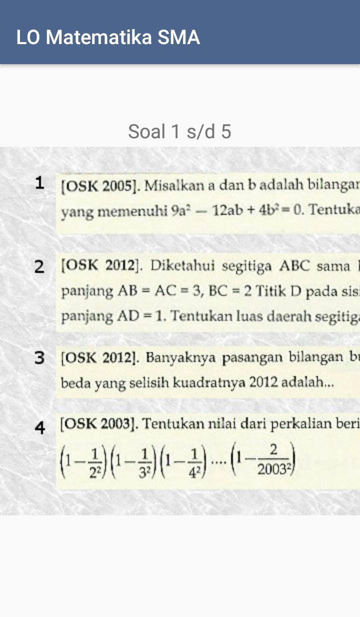 Olimpiade Matematika Sma Soal Pembahasan Latihan For Android