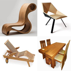 Conception de chaises en bois icône