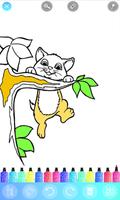 Kitty Cat Coloring Page Affiche