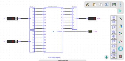 برنامه‌نما Digital Circuit Simulator عکس از صفحه