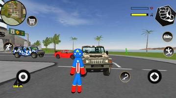 Stickman Capitaine american Rope Hero Gangster الملصق