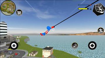 Stickman Capitaine american Rope Hero Gangster تصوير الشاشة 1
