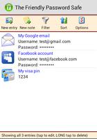 Friendly Password Safe captura de pantalla 1