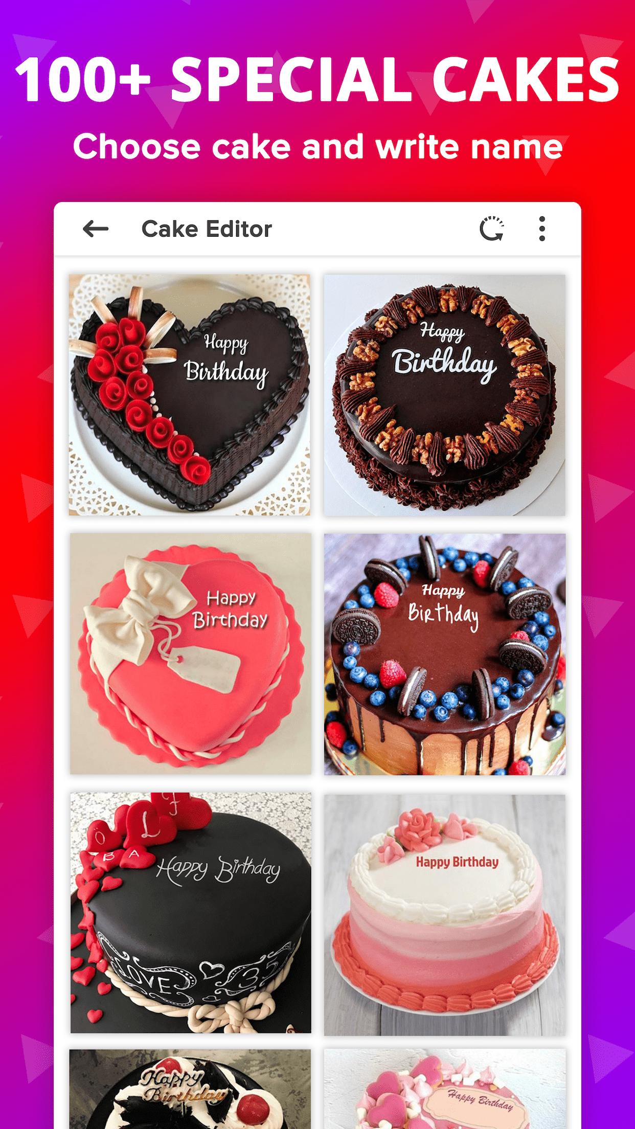 Name Photo On Birthday Cake Frame Card Gif Wishes Pour Android Telechargez L Apk