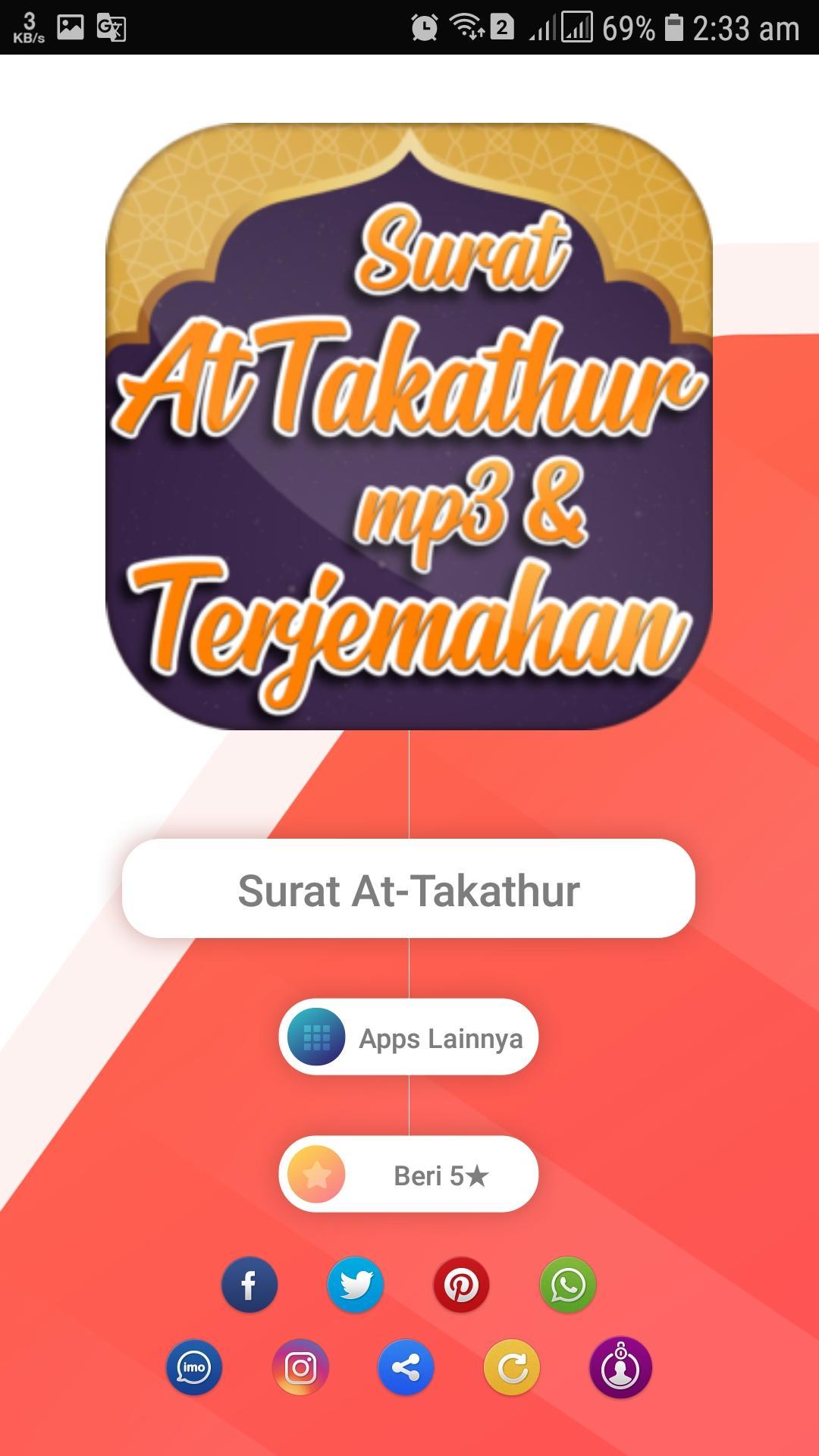 Surat At Takatsur Mp3 Dan Terjemah For Android Apk Download