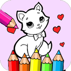 coloring little cat and dog иконка