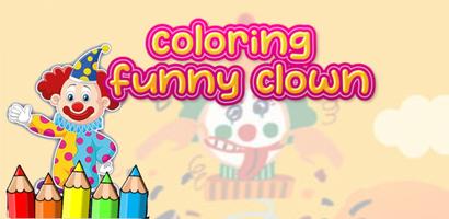 coloring funny clown Poster