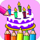 birthday cake coloring book 아이콘