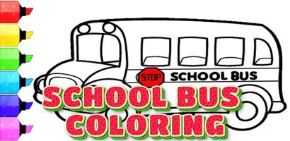coloring school bus game ポスター
