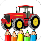 coloriage tracteur icône