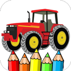 tractor coloring page-icoon