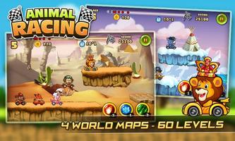 Jungle Animal Car Racing Track capture d'écran 2