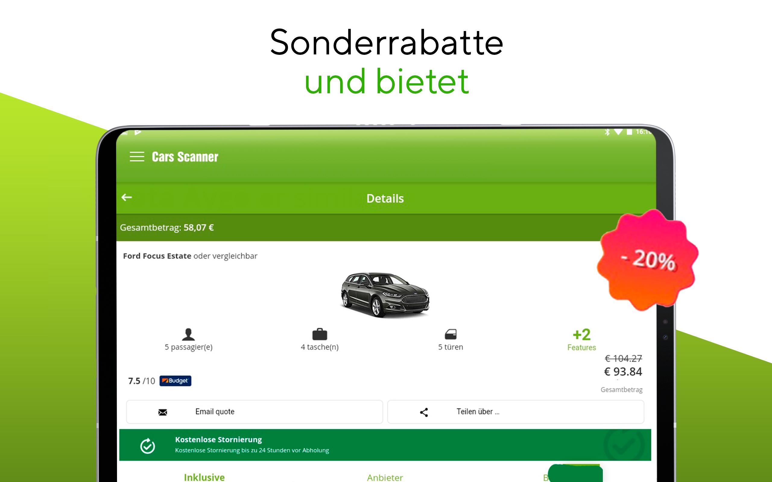 Cars Scanner Billiger Mietwagen Fur Android Apk Herunterladen