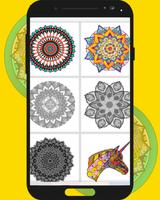 Mandala color by number - coloring book Affiche