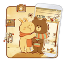 Cartoon Romantic Warm Bear Couple Theme APK