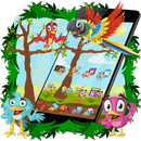 Blue Cartoon Birds Theme APK