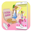 Cartoon Funny Pizza Girl Theme APK