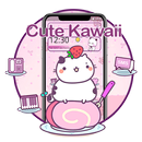 Cartoon Pink Dessert Kitten Theme APK