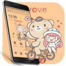 Cartoon Romantic Teddy Bear Girl Theme🐻 APK