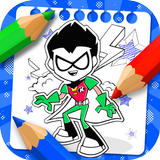 Teen Titans coloring cartoon icône