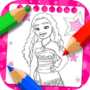 Mona coloring the island princess cartoon book APK