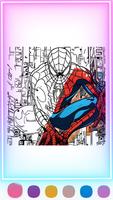 Spider Super Hero Coloring man ポスター